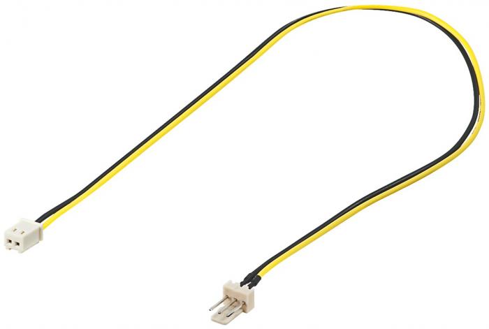 Adapterkabel PC-flkt 3-pin hane till 2-pin hona 0.3m @ electrokit (1 av 3)