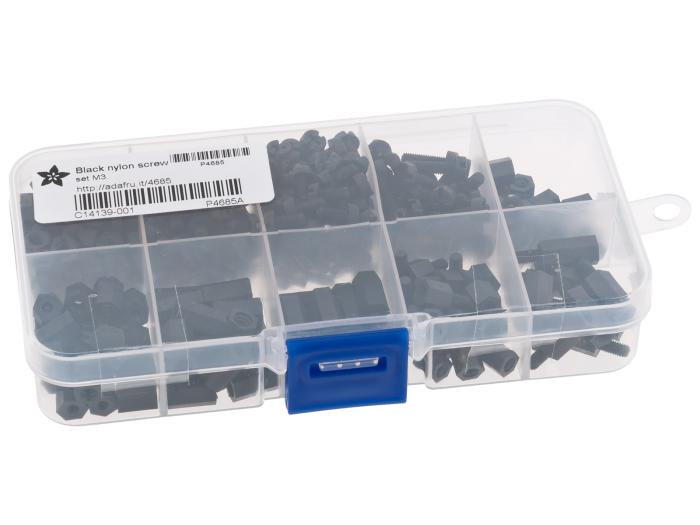 Black Nylon Screw and Stand-off Set M3 - 420pcs @ electrokit (1 of 2)