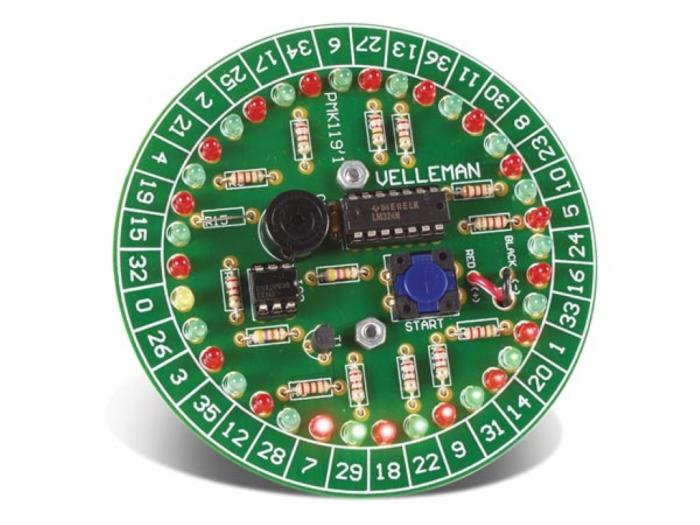 Electronic Roulette with 37 LED - soldering kit @ electrokit (1 of 2)